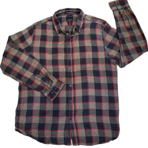Denim & Flower Ricky Singh Gray Blue Red Check Flannel Mens Large